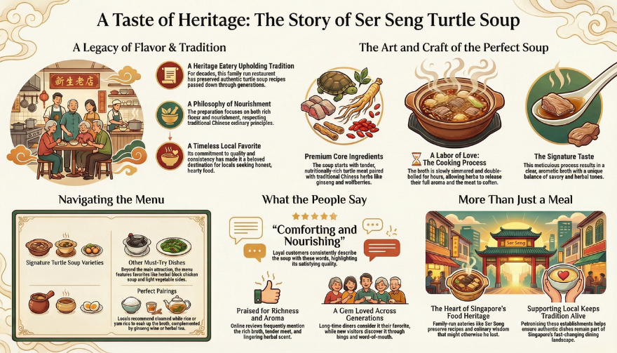 An infographic describing the legacy of the best turtle soup Singapore 